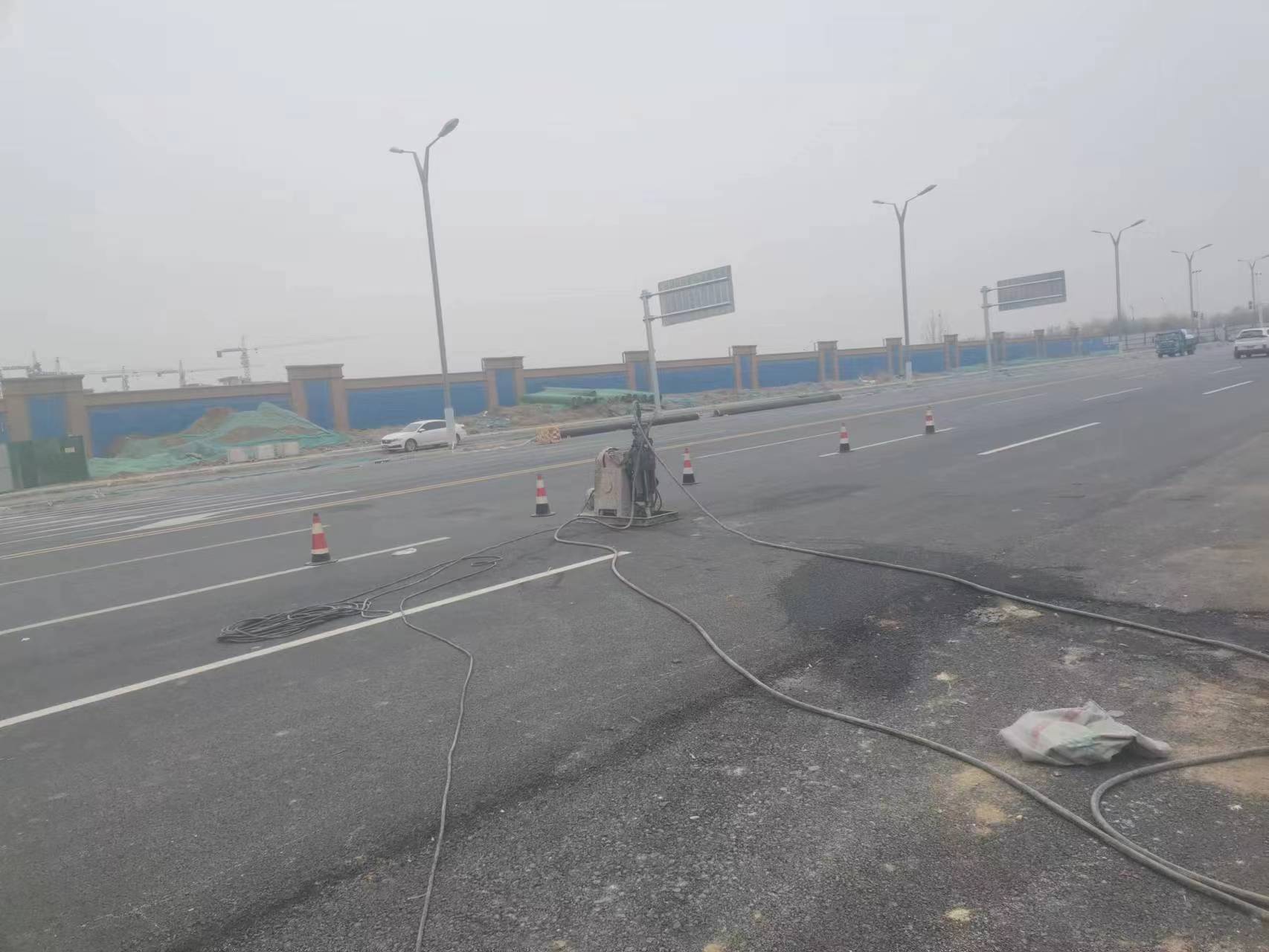 汪场镇马路注浆